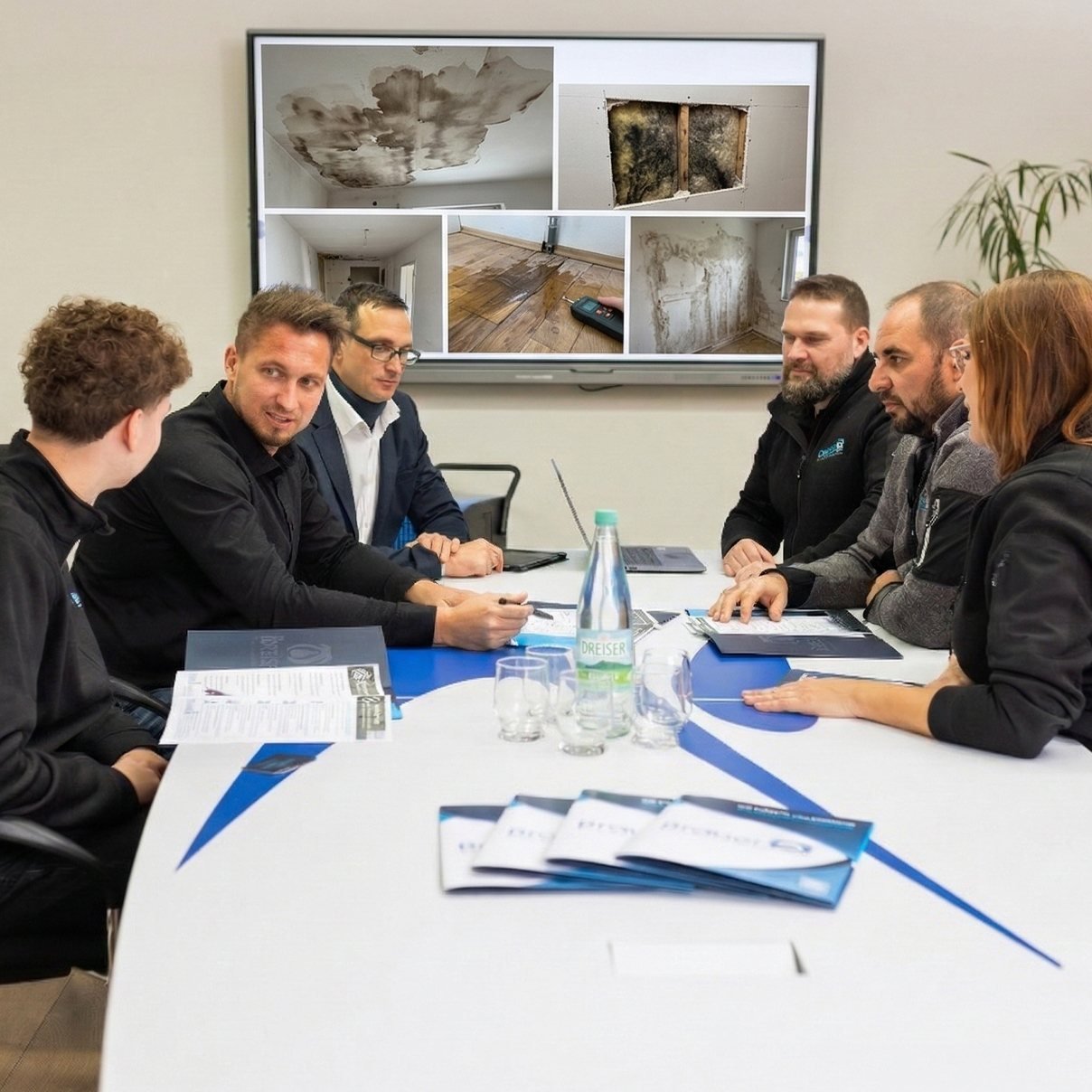 Bewertung des Schadens im Team von Brauer Trocknungstechnik
